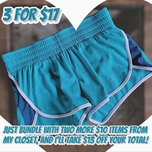 Nike Dri-Fit turquoise athletic split shorts size S